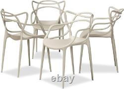 4X Master Style Cafe Bar Patio Garden Kitchen Restaurant Dining Chairs in BEIGE