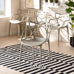 4X Master Style Cafe Bar Patio Garden Kitchen Restaurant Dining Chairs in BEIGE