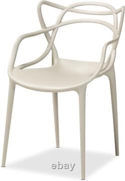 4X Master Style Cafe Bar Patio Garden Kitchen Restaurant Dining Chairs in BEIGE