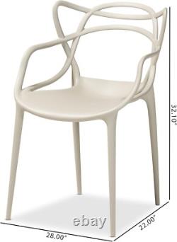 4X Master Style Cafe Bar Patio Garden Kitchen Restaurant Dining Chairs in BEIGE