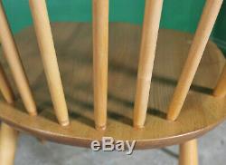 4 Blonde Ercol Quaker Dining Chairs, Retro, Kitchen, Vintage