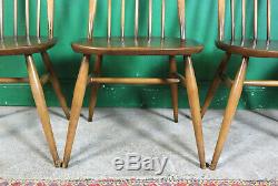 4 Ercol Quaker Chairs, Golden Dawn, Kitchen, Dining, Retro, Vintage