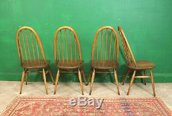 4 Ercol Quaker Chairs, Golden Dawn, Kitchen, Dining, Retro, Vintage