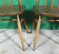 4 Ercol Quaker Chairs, Golden Dawn, Kitchen, Dining, Retro, Vintage