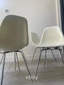 4 GENUINE CHARLES EAMES FIBREGLASS DSX VITRA CHAIRS-vintage retro kitchen dining