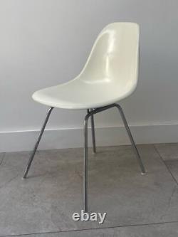 4 GENUINE CHARLES EAMES FIBREGLASS DSX VITRA CHAIRS-vintage retro kitchen dining