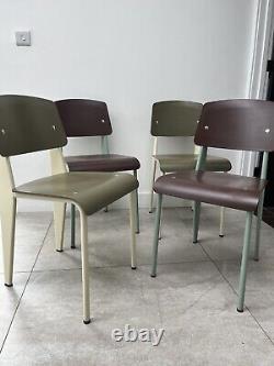 4 JEAN PROUVE STANDARD SP CHAIRS FOR VITRA retro kitchen dining vintage