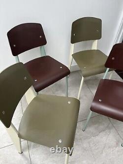 4 JEAN PROUVE STANDARD SP CHAIRS FOR VITRA retro kitchen dining vintage