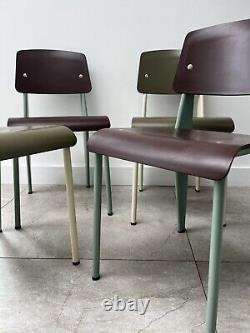 4 JEAN PROUVE STANDARD SP CHAIRS FOR VITRA retro kitchen dining vintage