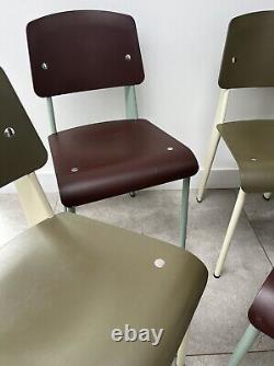 4 JEAN PROUVE STANDARD SP CHAIRS FOR VITRA retro kitchen dining vintage