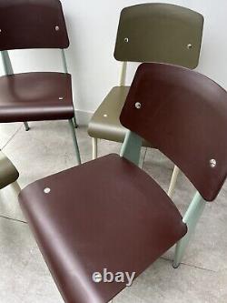 4 JEAN PROUVE STANDARD SP CHAIRS FOR VITRA retro kitchen dining vintage