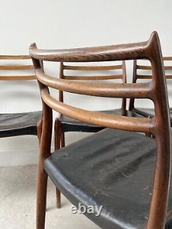 4 NIELS MOLLER MODEL 78 ROSEWOOD CHAIRS Danish retro vintage kitchen dining