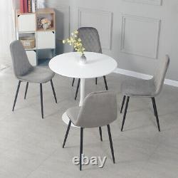 4 PCS Dining Chairs Velvet Padded Seat Metal Legs Kitchen Lounge Restaurant Home