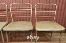 4 Vintage Cosco Kitchen GateFold Folding Dinette Chairs Original 1950s Retro