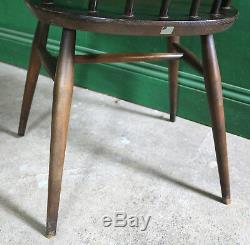 4 Vintage Ercol Goldsmith Dining Chairs, Dark Elm, Retro, Kitchen, Mid Century