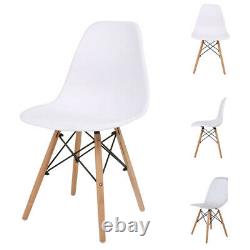 4 White Dining Chair Kitchen Chair Plastic Office Chair Computer Desk Chair Home