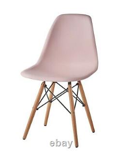 4 X Inspired Retro Wooden Metal Leg Plastic Dining Office Lounge Chair