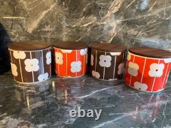 4 x Orla Kiely Abacus Flower Tea, Coffee, Sugar, Biscuits jars. SEE MY OTHERS