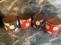 4 x Orla Kiely Abacus Flower Tea, Coffee, Sugar, Biscuits jars. SEE MY OTHERS