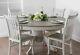 4 X Shabby Chic Dining Room Table Wooden Chairs Kitchen Farmhouse Ivory White