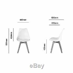 4x Tulip Dining Chair Eiffel Style Solid Wood Legs PP Plastic Padded Seat Grey