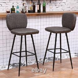 4x Vintage Bar Stools Breakfast Chairs Dining Chair High Legs Kitchen Dark Grey