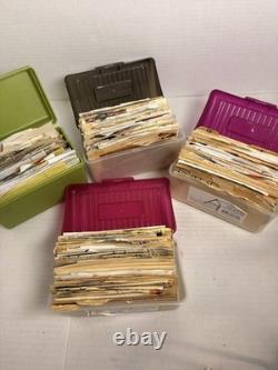4x Vintage Grandmas Handwritten Recipe Cards & Clippings In Plastic Boxes Typed