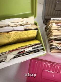4x Vintage Grandmas Handwritten Recipe Cards & Clippings In Plastic Boxes Typed