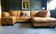 5012. Chesterfield Vintage Tan 3 Seater Leather Club Corner Sofa Delivery Av