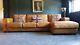 5015. Chesterfield Vintage Light Tan 4 Seater Leather Club Corner Delivery Av