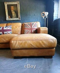 5015. Chesterfield Vintage Light tan 4 Seater Leather Club Corner DELIVERY AV