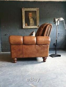 5019. Chesterfield tan Vintage Club Leather Armchair DELIVERY AVAILABLE