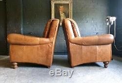 5021. Pair of tan Chesterfield Club Leather Armchairs Vintage DELIVERY AVAILABLE