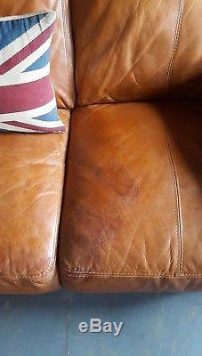 504 Chesterfield vintage 3 seater leather tan Club brown Corner suite courier av