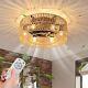 50cm Farmhouse Ceiling Fan With Lights Boho Rattan Flush Mount 6 Lights Kitchen