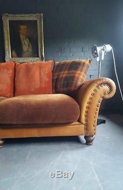 566 Chesterfield Country Vintage Tetrad 2 Seater Club Leather Sofa rrp £3150