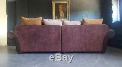 586. Tetrad Vintage Chesterfield 4 Seater Leather Sofa Club Courier available