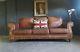 593. Chesterfield Vintage 3 Seater Sofa Antique Brown Leather Courier Av
