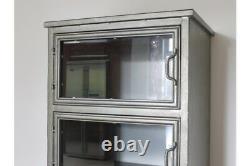 5 Glass Doors Metal Industrial Display Cabinet On Wheels Metal Storage Unit New