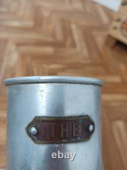 5 Vintage Retro Antique French Kitchen Nesting Aluminium Cannisters Art Deco