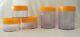 5x Danish 1970s Eric Kold Stacking Storage Canisters 3x6030 2x6035 Smoky/orange