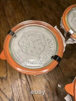 5x Weck Large Jar And Rundrand Glas 100 Lid 15cm Tall By 11cm Wide New