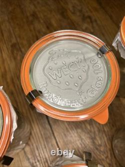 5x Weck Large Jar And Rundrand Glas 100 Lid 15cm Tall By 11cm Wide New
