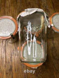 5x Weck Large Jar And Rundrand Glas 100 Lid 15cm Tall By 11cm Wide New