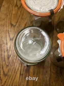 5x Weck Large Jar And Rundrand Glas 100 Lid 15cm Tall By 11cm Wide New
