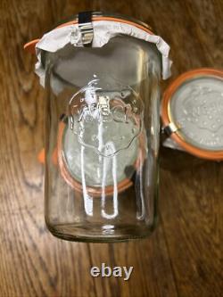 5x Weck Large Jar And Rundrand Glas 100 Lid 15cm Tall By 11cm Wide New