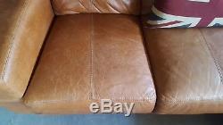 602 Chesterfield vintage 3 seater leather tan Club brown Corner suite courier av
