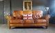 604. Chesterfield Leather Vintage & Distressed 3 Seater Sofa Brown Tan Courier Av
