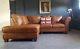 606 Chesterfield Vintage 3 Seater Leather Tan Club Brown Corner Suite Courier Av