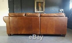 606 Chesterfield vintage 3 seater leather tan Club brown Corner suite courier av